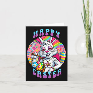 Groovy Happy Easter Bunny Smoking Weed Funny  Card