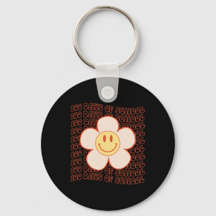 Groovy Happy Face 100 Days Of School Cute 100th Da Key Ring