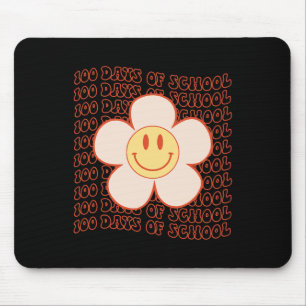 Groovy Happy Face 100 Days Of School Cute 100th Da Mouse Pad