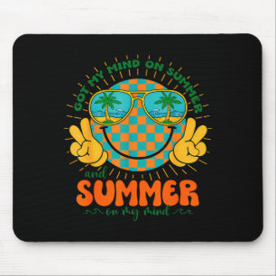Groovy happy face got mind on summer teacher mouse pad