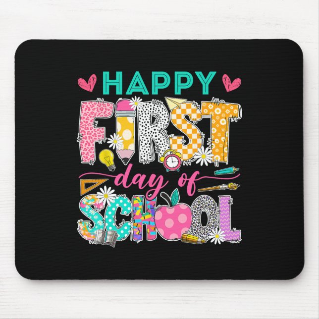 Groovy Happy First Day Of School Back To School St Mouse Pad (Front)