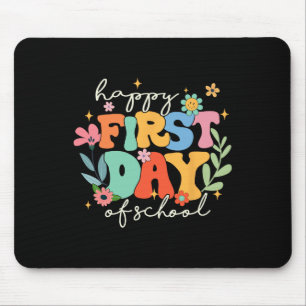 Groovy Happy First Day Of School Back To School Te Mouse Pad