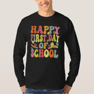 Groovy Happy First Day Of School Back To School Te T-Shirt
