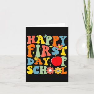Groovy Happy First Day Of School Byck To School Te Card