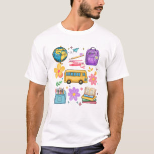 Groovy Happy First Day Of School Teacher Kids Back T-Shirt