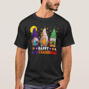 Groovy Happy Hallothanksmas Gnome Halloween Hippie T-Shirt