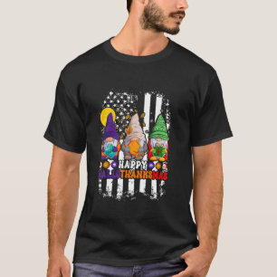 Groovy Happy Hallothanksmas Gnome Halloween Hippie T-Shirt