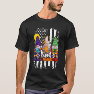 Groovy Happy Hallothanksmas Gnome Halloween Hippie T-Shirt