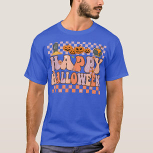 Groovy Happy Halloween Pumpkin Flower Spooky Mens T-Shirt