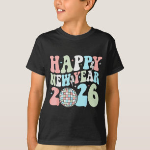 Groovy Happy New Year 2026 Party Cute New Years Ev T-Shirt