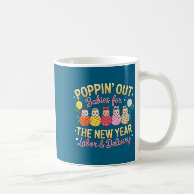 Groovy Happy New Year Labor And Delivery L&amp;d N Coffee Mug (Right)