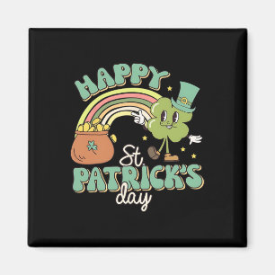 Groovy Happy St Patricks Day Shamrock Clover For W Magnet