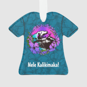 Groovy Hawaiian Surfer 1960s Retro Aloha Shirt Ornament