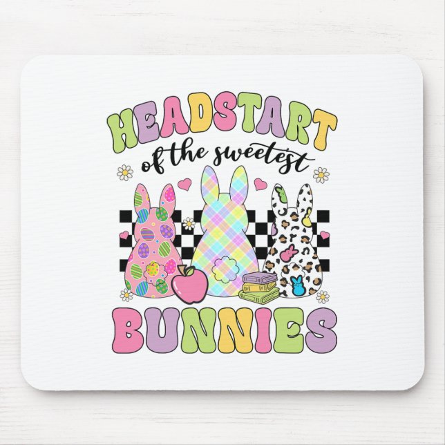 Groovy Headstart Of The Sweetest Bunnies Leopard E Mouse Pad (Front)