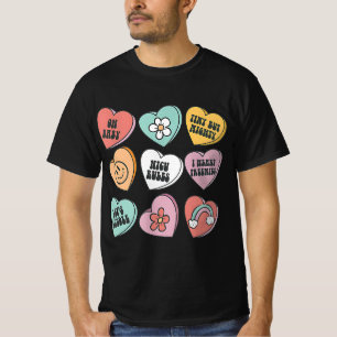 Groovy Heart Candy NICU Nurse Valentines Day Gifts T-Shirt