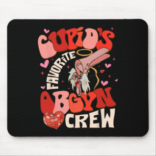 Groovy Heart Disco Cupid's Favorite Obgyn Crew Val Mouse Pad