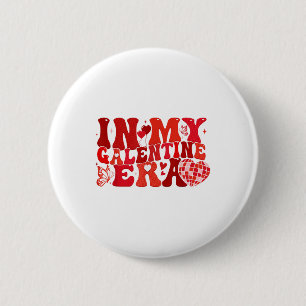 Groovy Heart In My Galentine Era Valentines Day Wo 6 Cm Round Badge