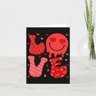 Groovy Heart Love Valentines Day Mens Womens Kids Card