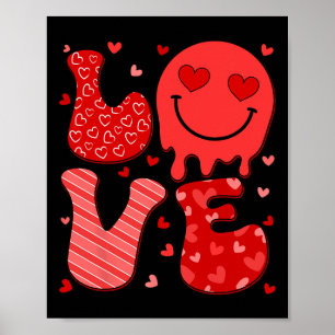 Groovy Heart Love Valentines Day Mens Womens Kids Poster