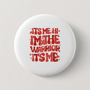 Groovy Heart Warrior Heart Disease Awareness Red R 6 Cm Round Badge