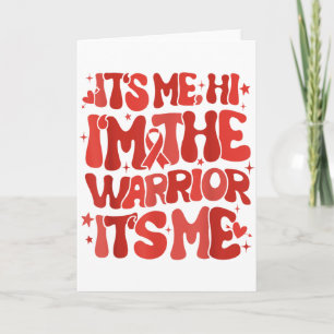 Groovy Heart Warrior Heart Disease Awareness Red R Card