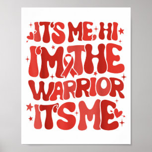 Groovy Heart Warrior Heart Disease Awareness Red R Poster