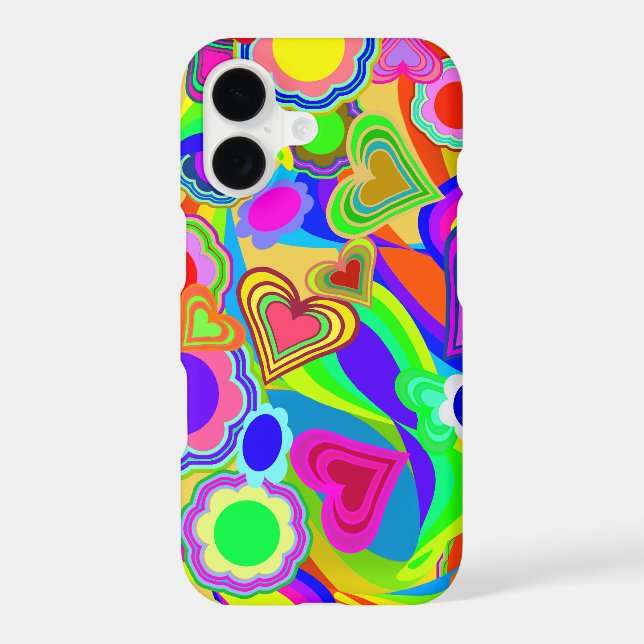 Groovy Hearts Colorful Flowers (Back)