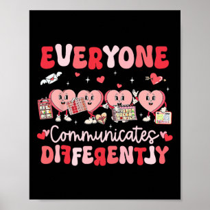 Groovy Hearts Everyone Communicates Differently Va Poster