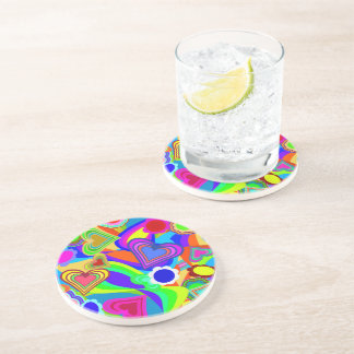 Groovy Hearts Flowers Coaster