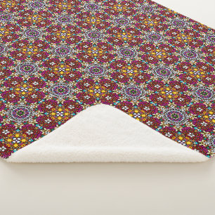 Groovy Heavenly Flower Power Sherpa Blanket