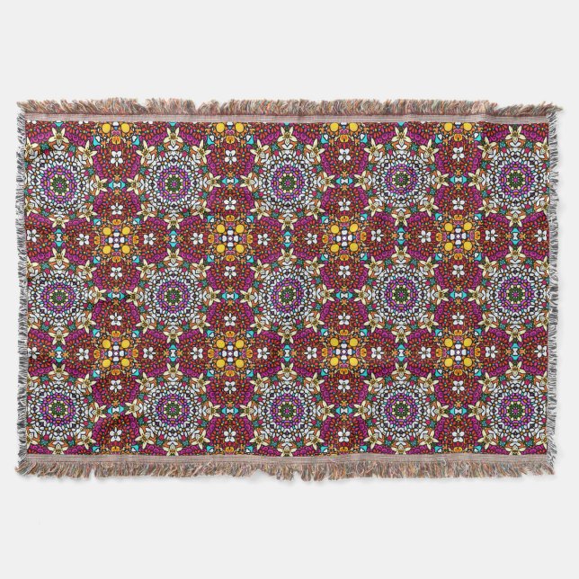 Groovy Heavenly Flower Power Throw Blanket (Front)