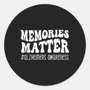 Groovy Heimers Awareness Memories Purple _1 Classic Round Sticker
