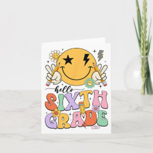 Groovy Hello 6th Grade First Day Of School Boys Gi Card