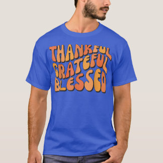 Groovy Hello Fall Autumn Pumpkin Thankful Grateful T-Shirt