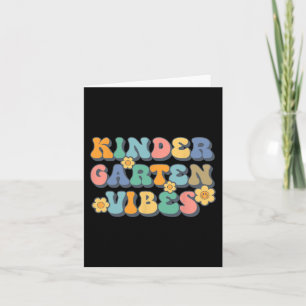 Groovy Hello Kindergarten Vibes Retro Teacher Back Card