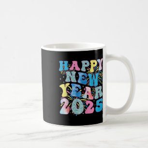 Groovy Hello New Year 2025 Family Matching Celebra Coffee Mug