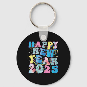 Groovy Hello New Year 2025 Family Matching Celebra Key Ring