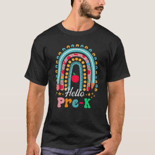 Groovy Hello Pre K Grade Vibes Retro Teachers Back T-Shirt
