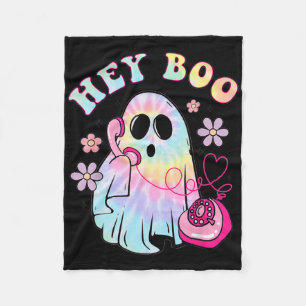 Groovy Hey Boo Cute Ghost Funny Halloween Girls Wo Fleece Blanket
