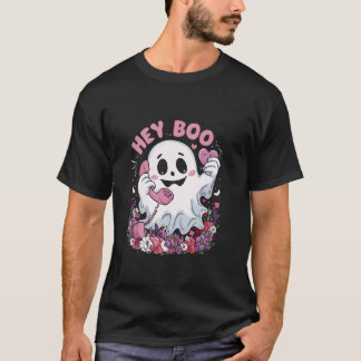 Groovy Hey Boo Cute Ghost Funny Halloween Girls Wo T-Shirt