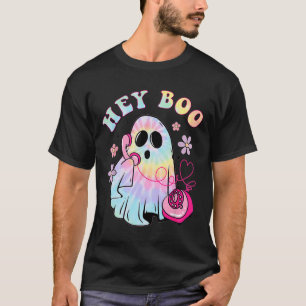 Groovy Hey Boo Cute Ghost Funny Halloween Girls Wo T-Shirt