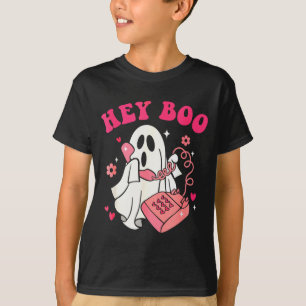 Groovy Hey Boo Cute Ghost Funny Halloween Mens Wom T-Shirt