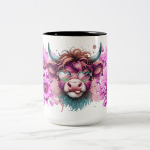 Groovy Highland Bloom Two-Tone Coffee Mug