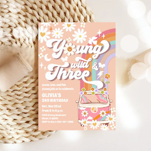 Groovy Hippie 3rd Birthday Invitation