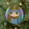 Groovy Hippie Chick in blue Peace Sign Cute