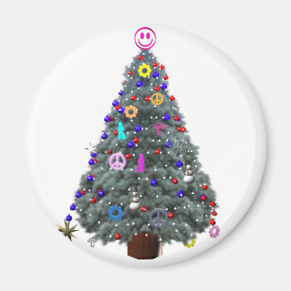 Groovy Hippie Christmas Tree Magnet
