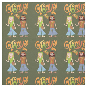 Groovy Hippie Couple Fabric