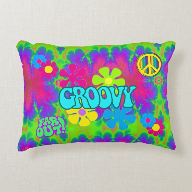 Groovy Hippie Decorative Cushion (Front)