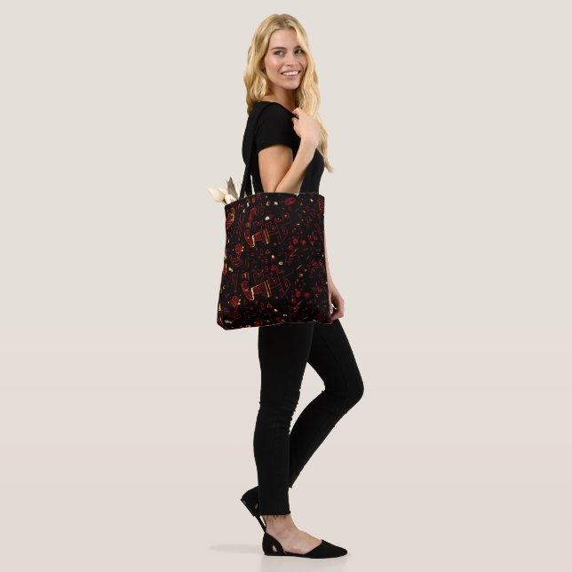 Groovy Hippie Funky Retro Tote Bag (On Model)