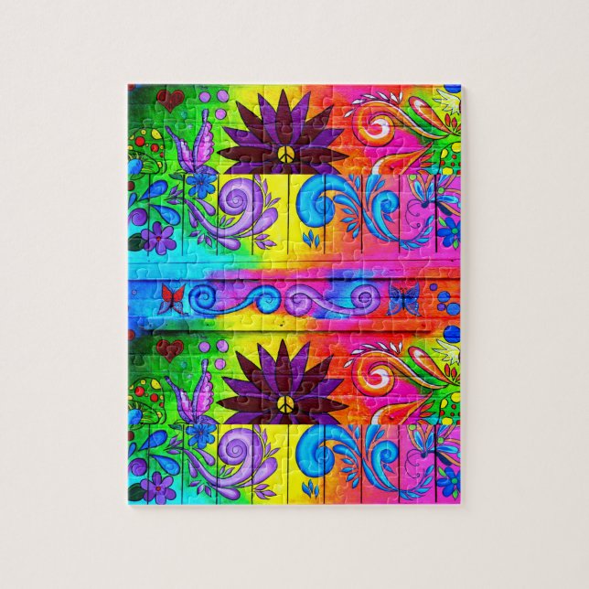 groovy hippie jigsaw puzzle (Vertical)